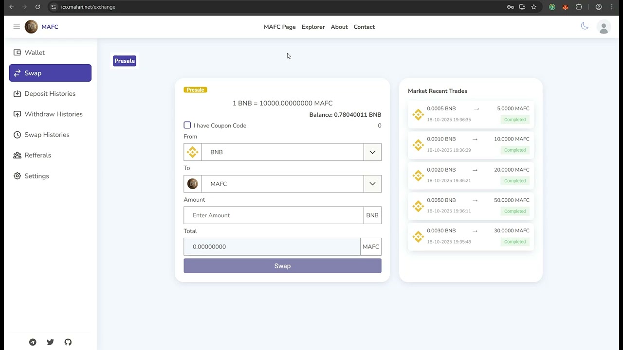 ico platform (crypto presale) demo