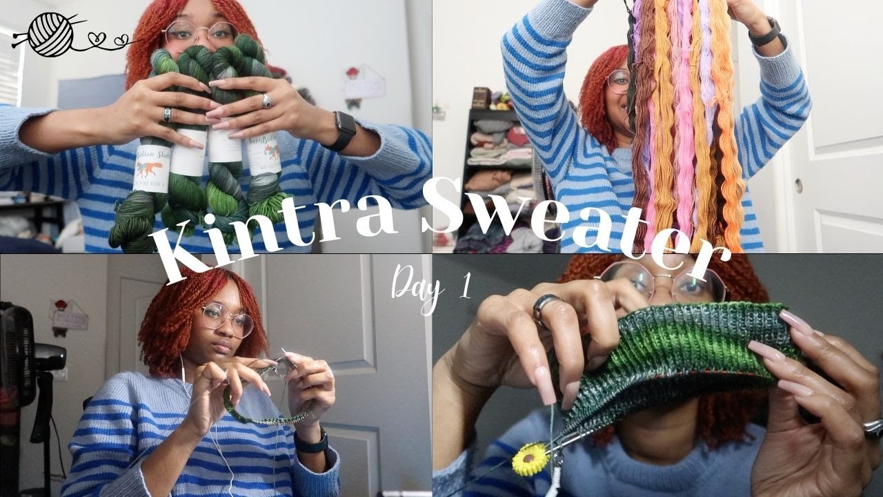 day 1 | knitting the kintra sweater test knit (fingering weight version) | daily vlog