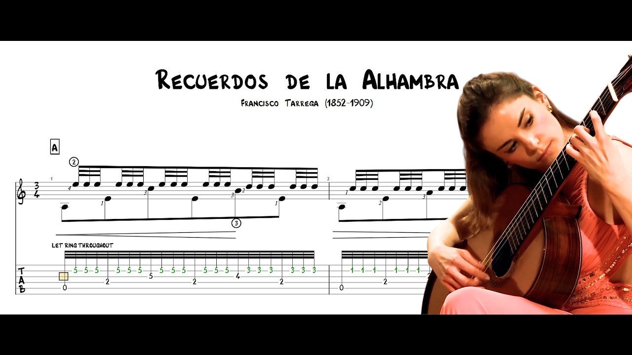 Ana Vidovic - Recuerdos de la Alhambra (Guitar Tab)