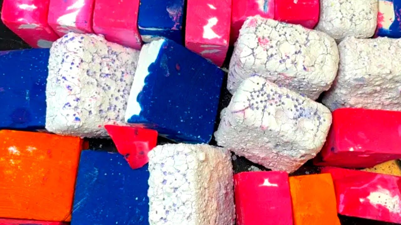 💙Pasted Blocks and Colourful Blocks | Crunchy | ASMR | Satisfying by@ASMRgymchalkIndonesia🧡