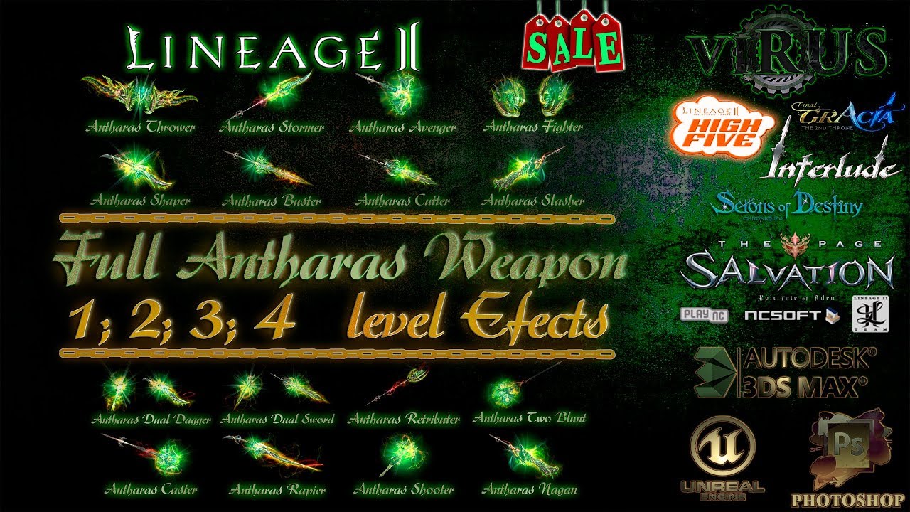 Full Set of Antharas Weapons 1,2,3,4 Level. LINEAGE II - FAFURION. Any Chronicles ◄&radic;i&reg;uS►