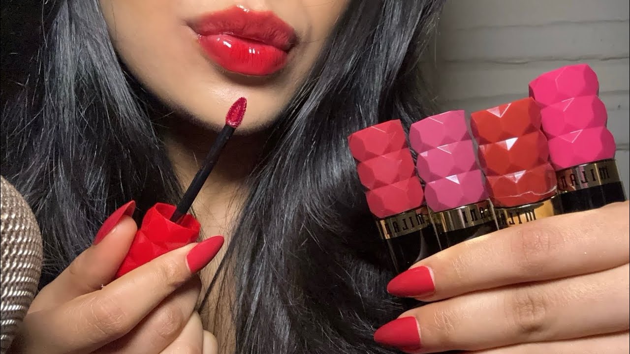 ASMR~ TINGLY Lipgloss Application w/ Mouth Sounds & Tapping (Soooo many tinglessss)