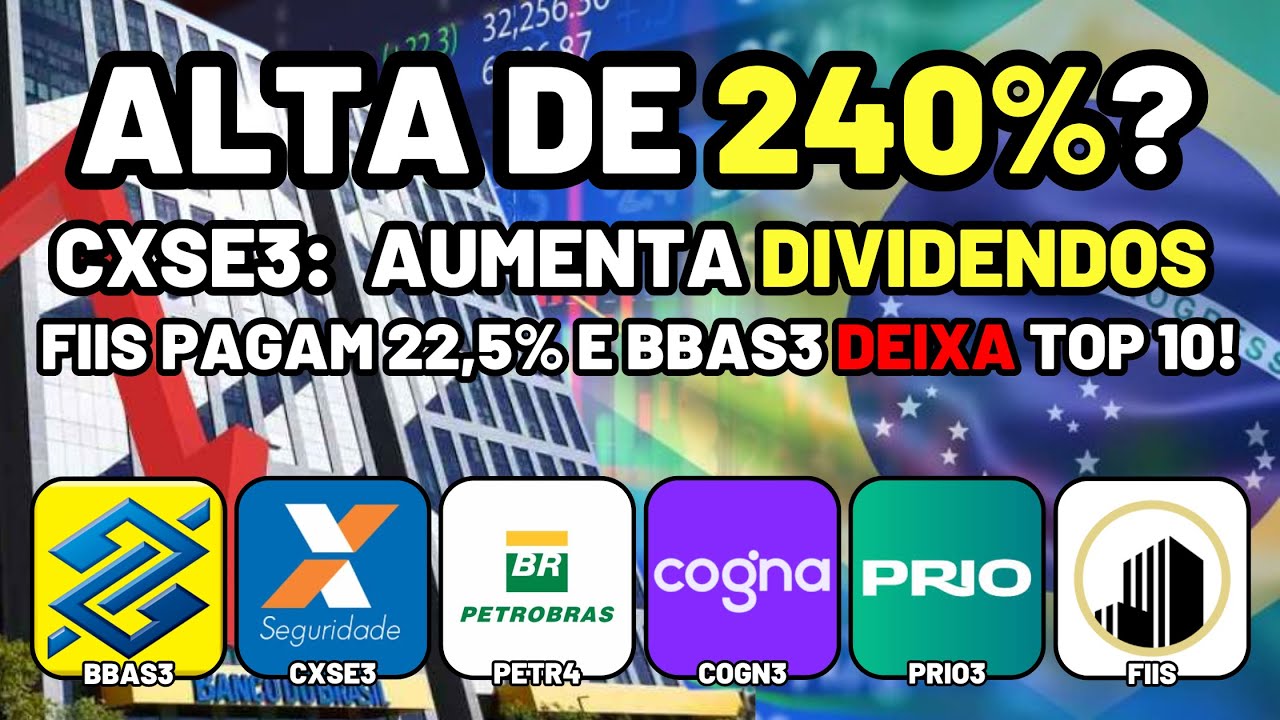 ADEUS BBAS3 (Top 10)? COGN3 (+240%): Vai Mais? FIIs PAGAM 22,5%! CXSE3: +DIVIDENDO! PETR4 e PRIO3