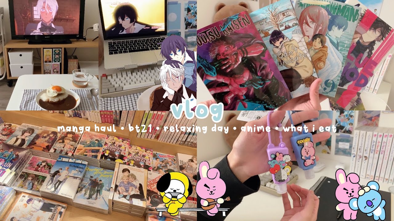 manga unboxing + haul, relaxing days, working out, what i eat, bt21, anime | vlog
