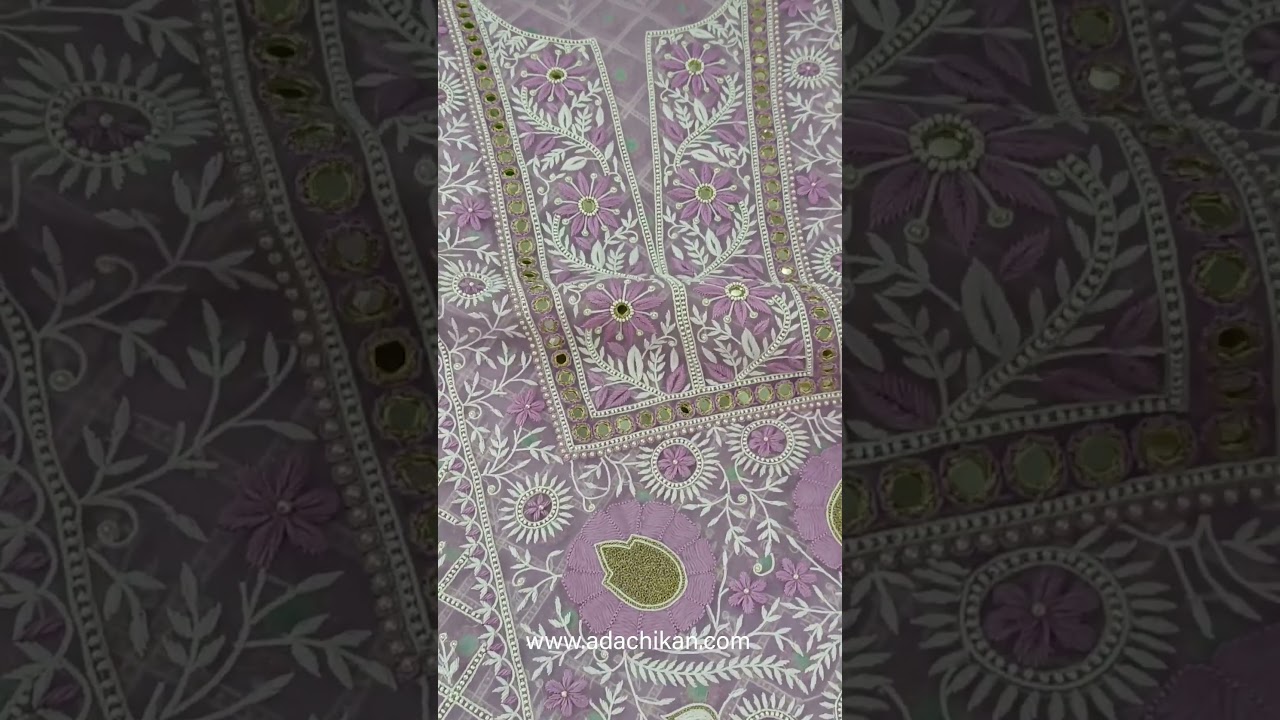 Ada Intricately embroidered | Organza | Lucknow Chikankari Kurta Dupatta Set |
