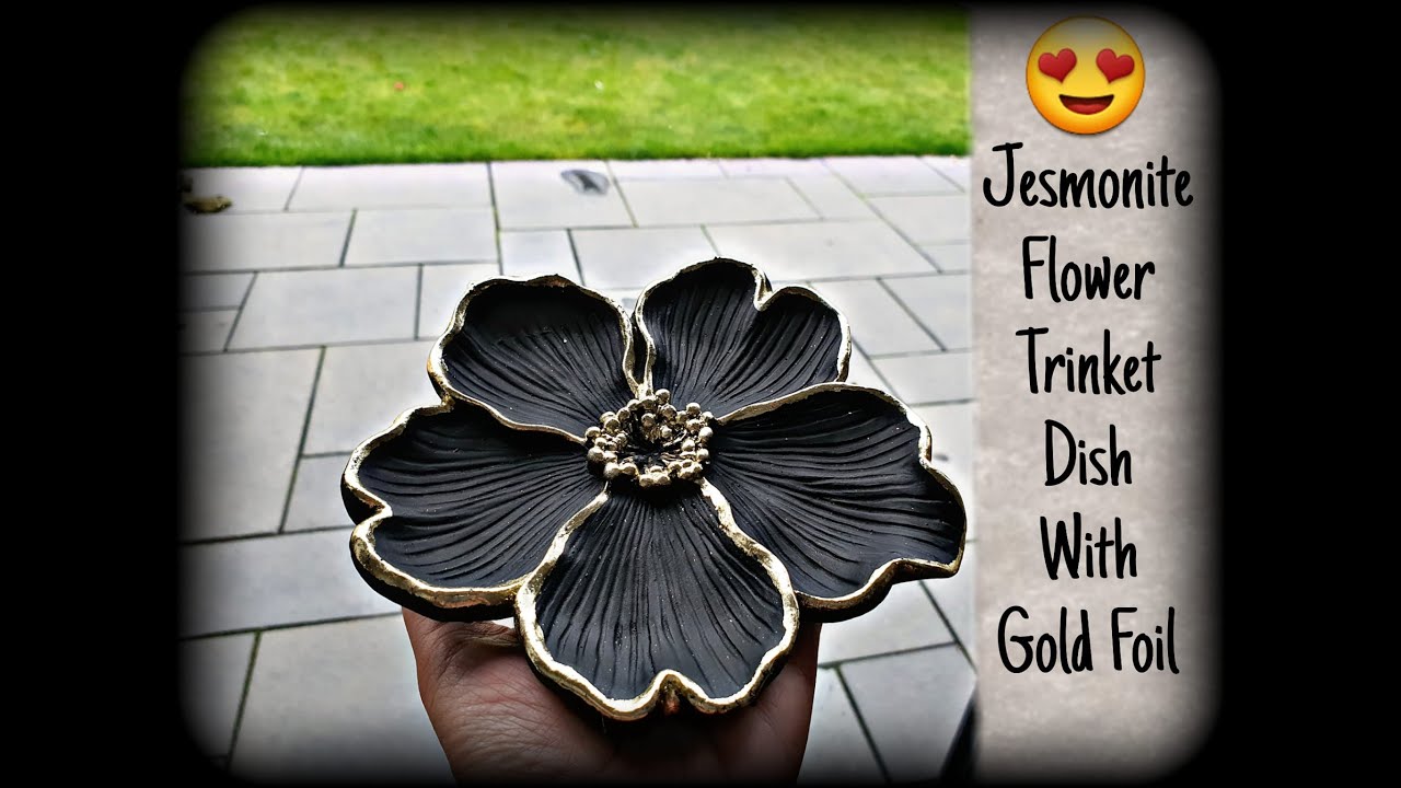How to make Jesmonite Flower Trinket Dish  , Gold Foil Edging Technique