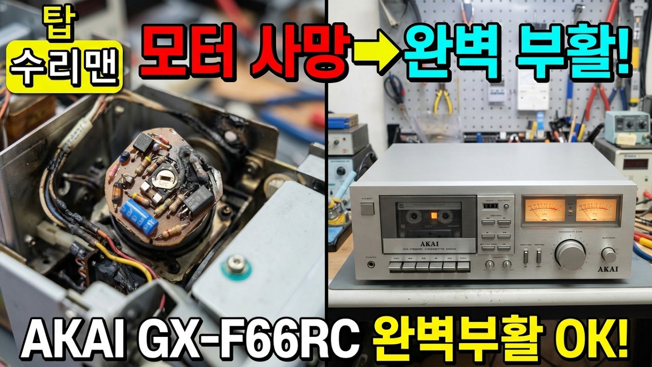 Repair AKAI GX-F66RC Cassette Tape Deck  ?  추억 의 명기 43세 아카이 카세트데크 장기간 혼수상태 수리 ? !