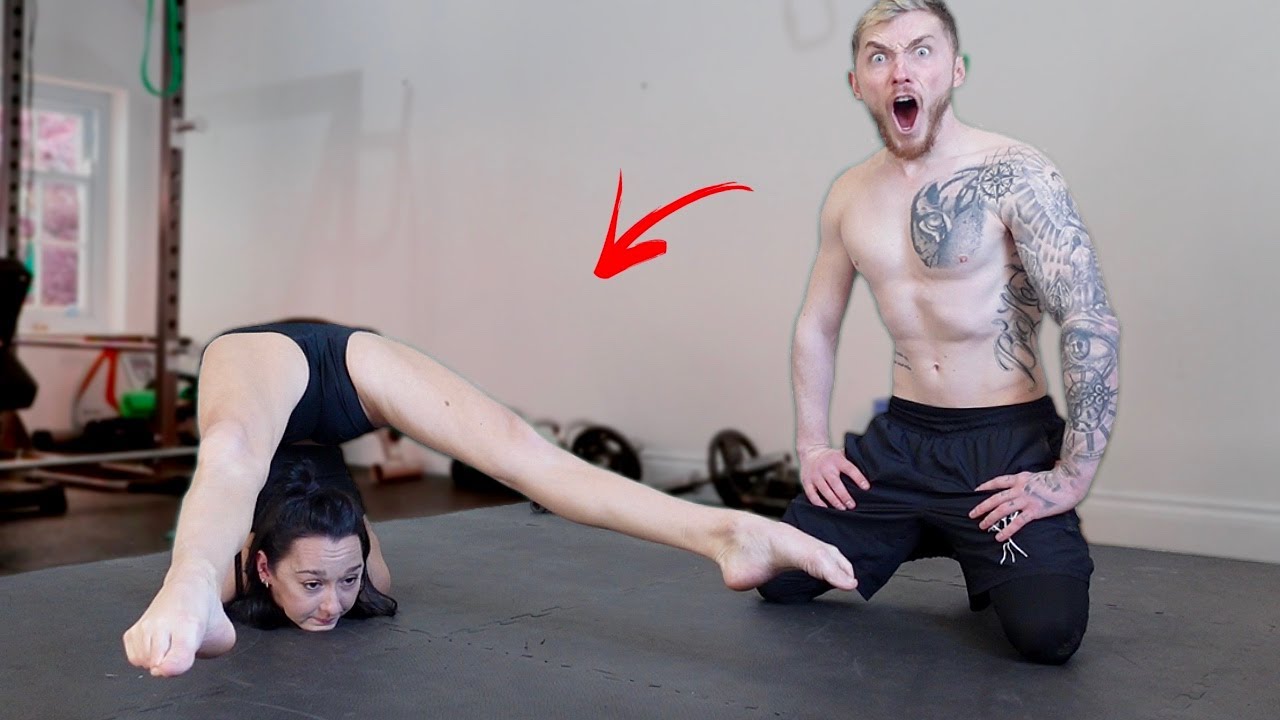 Gymnast tries CONTORTION! {Never Again}