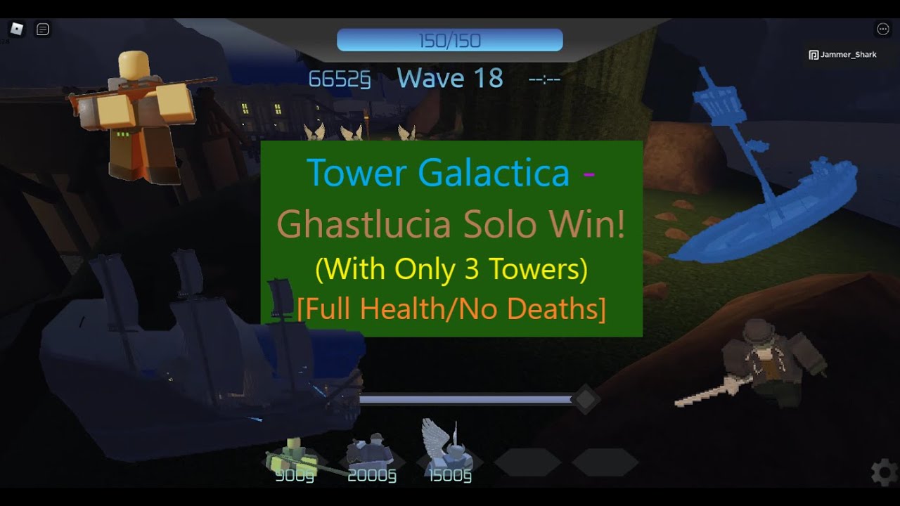 (3 Towers, No Dutchman, Full Health, No Deaths) Ghastlucia Solo Triumph! || [Roblox] Tower Galactica