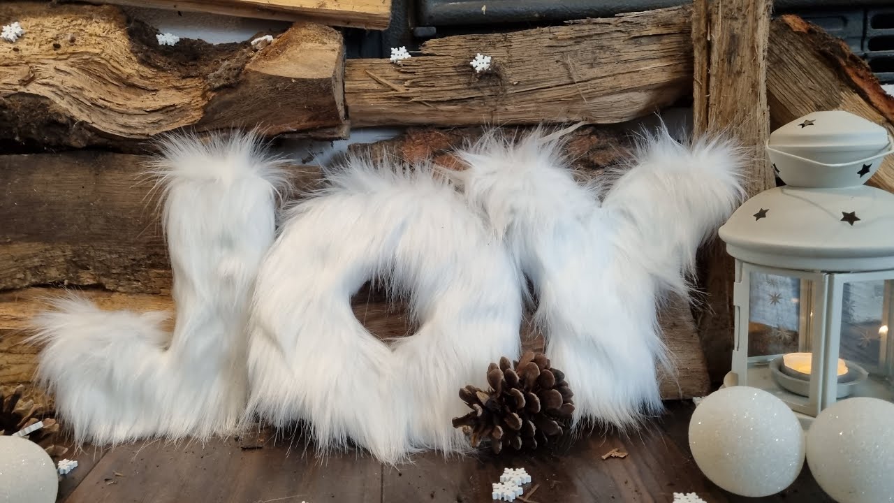 DIY Faux Fur Letters for Christmas Decoration