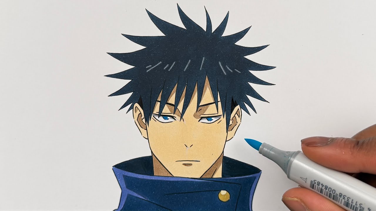How to Draw Megumi Fushiguro from Jujutsu Kaisen Step by Step | Anime Drawing Tutorial