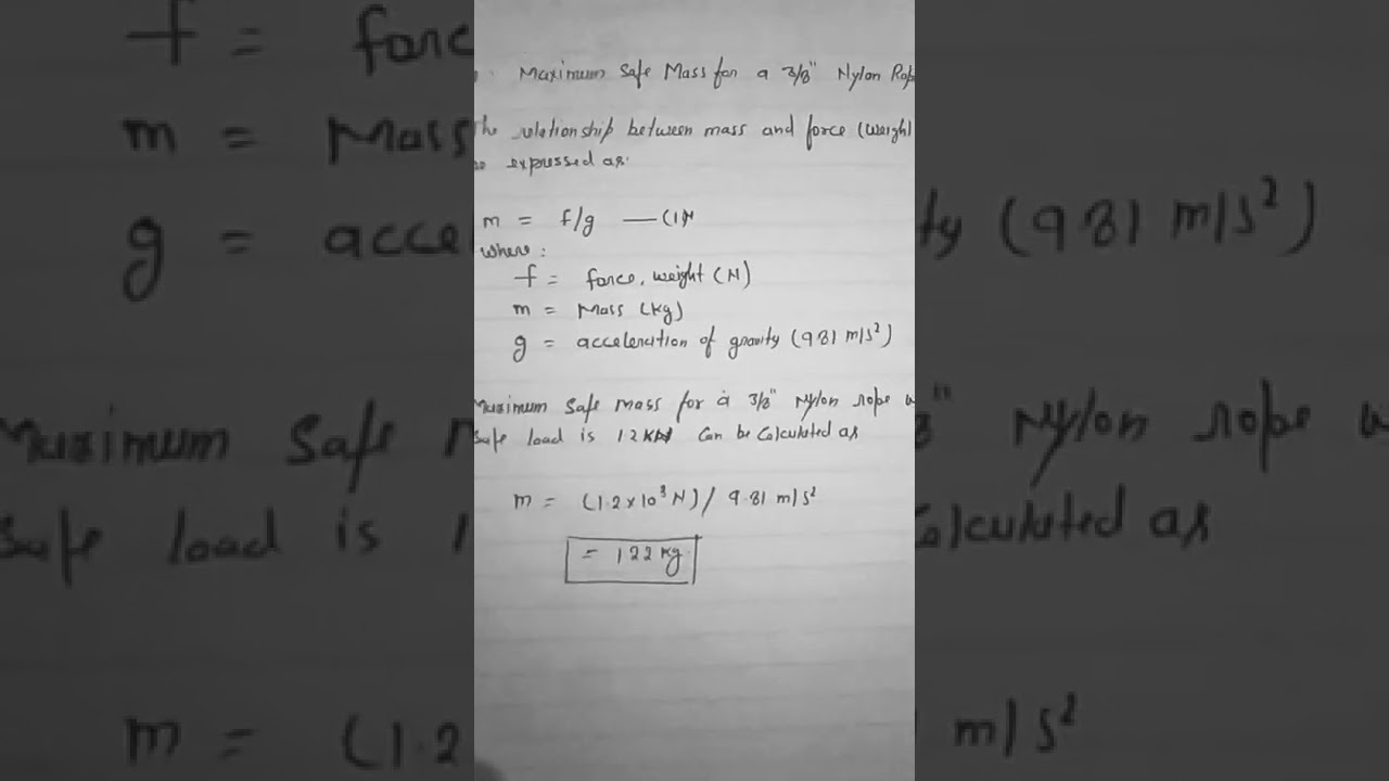plastic rope calculation