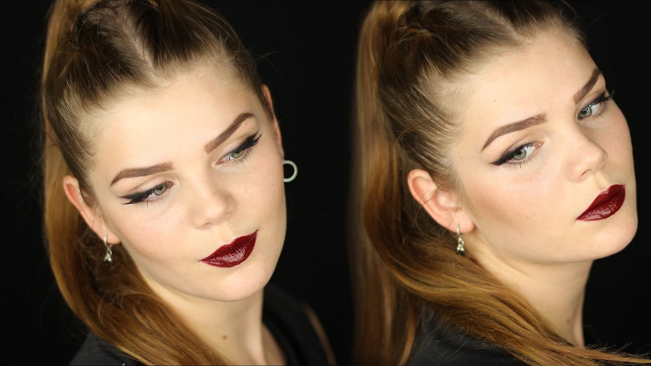 Dumanlı Kolay Eyeliner ve Koyu Dudaklar