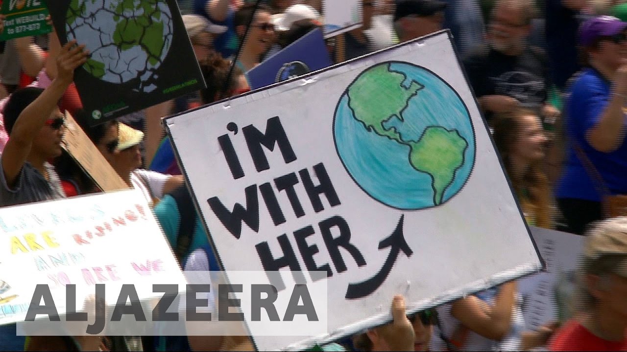 Thousands protest against Trump's climate policies