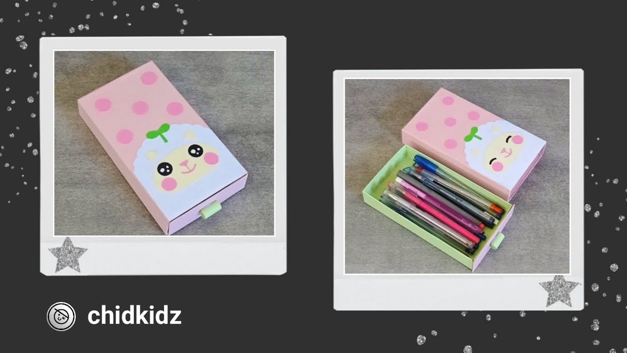 Kawaii Cute Sheep Pencil Case Cardboard [ 3 Minute Craft ]