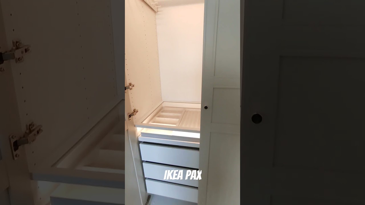 Ikea pax wardrobe with light