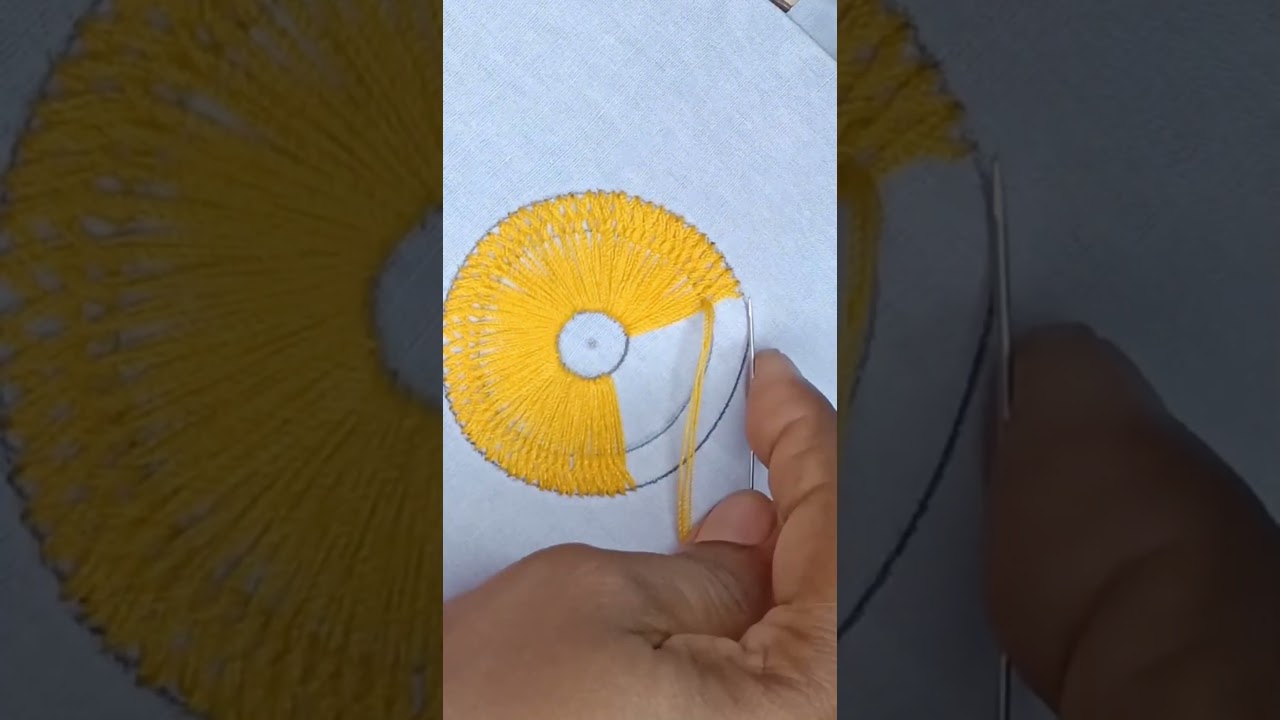 Excellent Yellow Circle Embroidery Design | Stitch Embroidery Designs | Hand Embroidery Designs