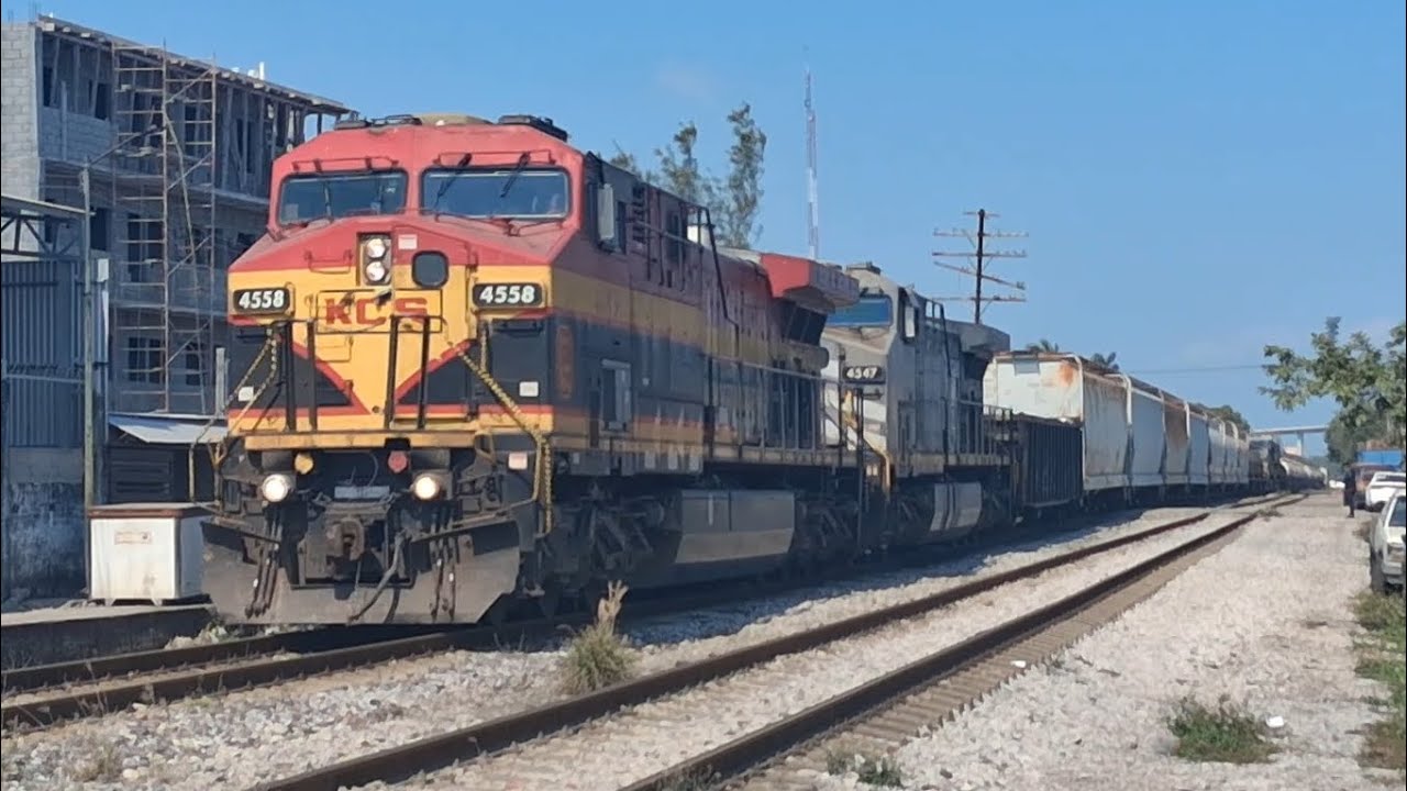 Intensos 3 trenes de KCSM!! CTMSL saliendo con 1 maquina, M-295 pasando mega curva de tampico 