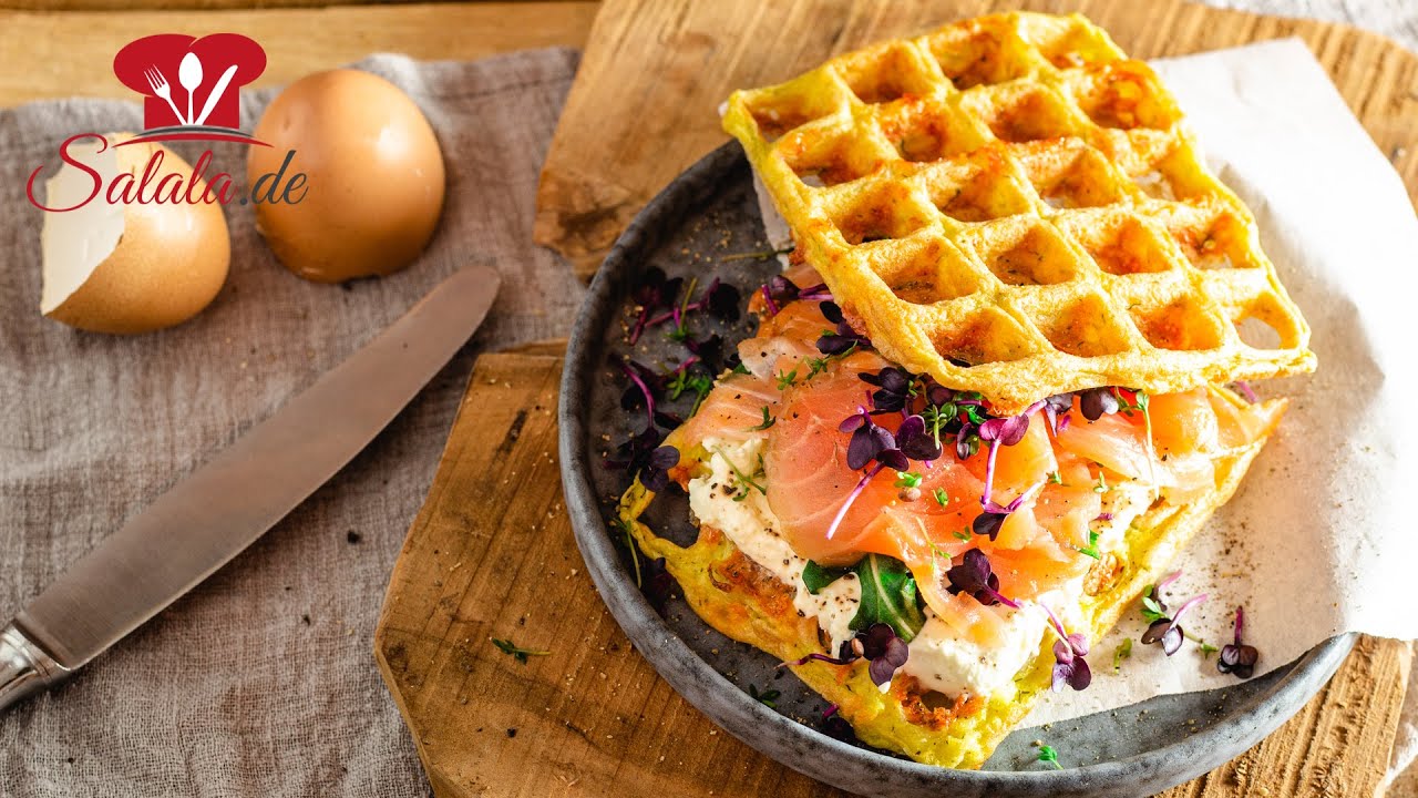 KETO WAFFEL Chaffle 🐟 Lachs-Frischkäse-Burger I Low Carb REZEPT