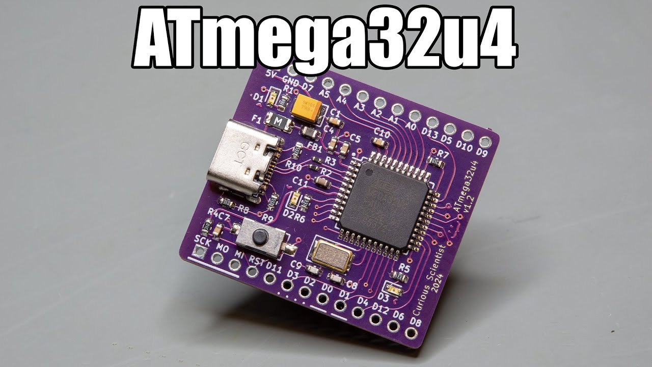 Плата микроконтроллера ATmega32u4, изготовленная на заказ, версия 2024 года