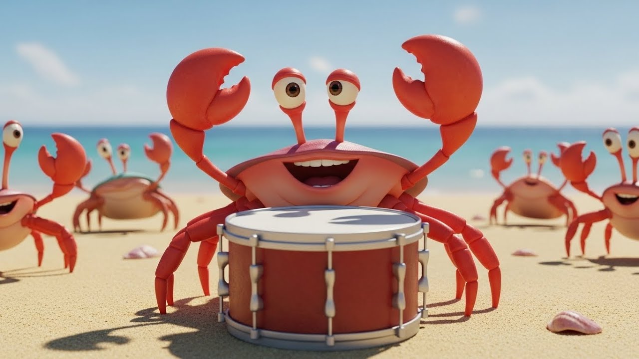 Барабанная вечеринка Крэбби Попа на пляже 🦀🥁🌞 | мультфильм для детей и весёлые приключения
