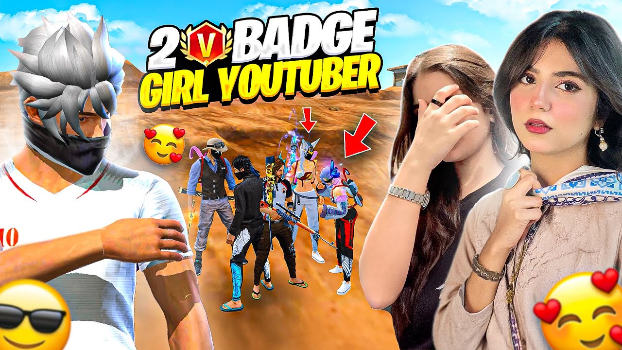 2 V Badge girl YouTuber in my game | Destroying v badge girls YouTuber on live🔥| Raushan Gamer