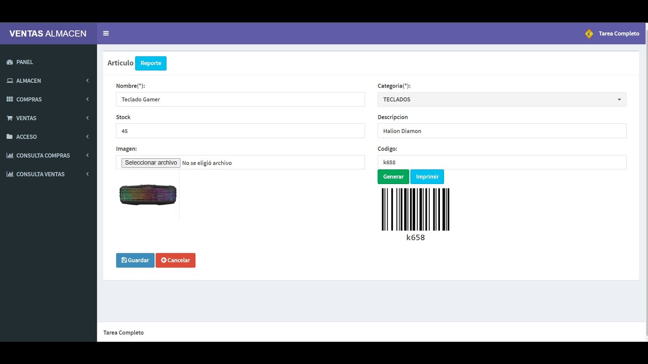 SISTEMA DE VENTAS Y ALMACEN (INVENTARIO) EN PHP Y MYSQL (Código fuente + Conf)