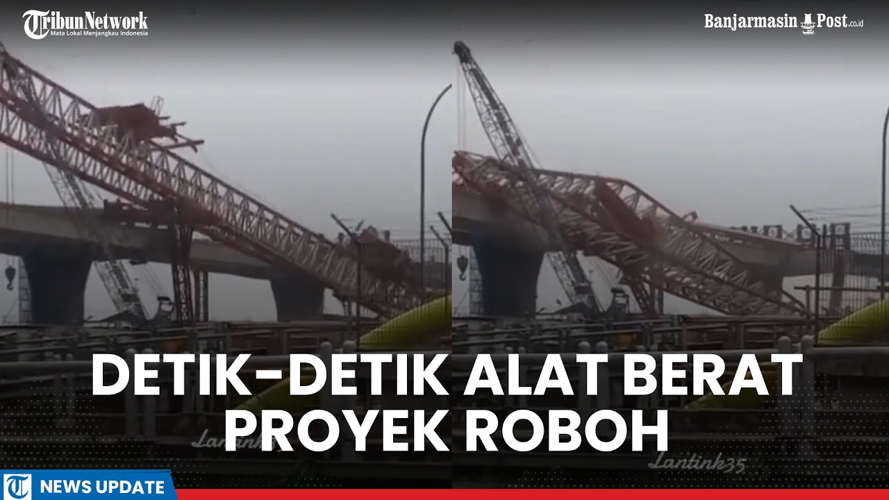 Detik-detik Mencekam! Alat Berat Proyek Tol Semarang–Demak Tiba-tiba Roboh