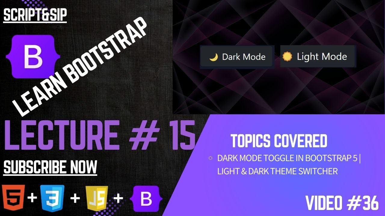 Dark Mode Toggle in Bootstrap 5 | Light & Dark Theme Switcher