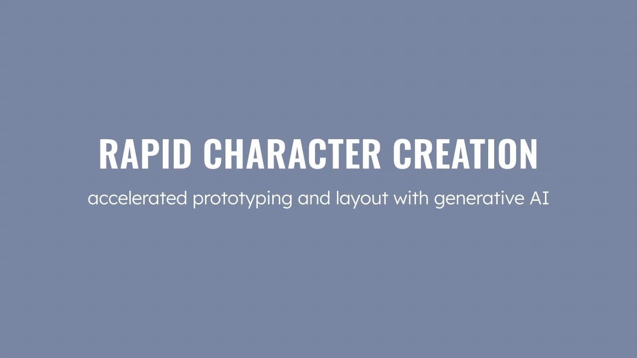Brian Anderson: REEL : Rapid Character Creation with 2D/3D Generative AI