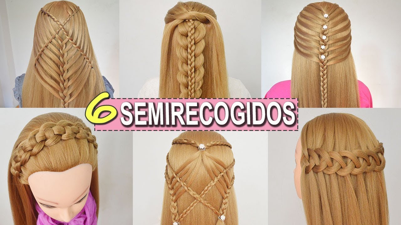 PEINADOS CON TRENZAS FACILES y RAPIDOS - Semirecogidos para Niñas