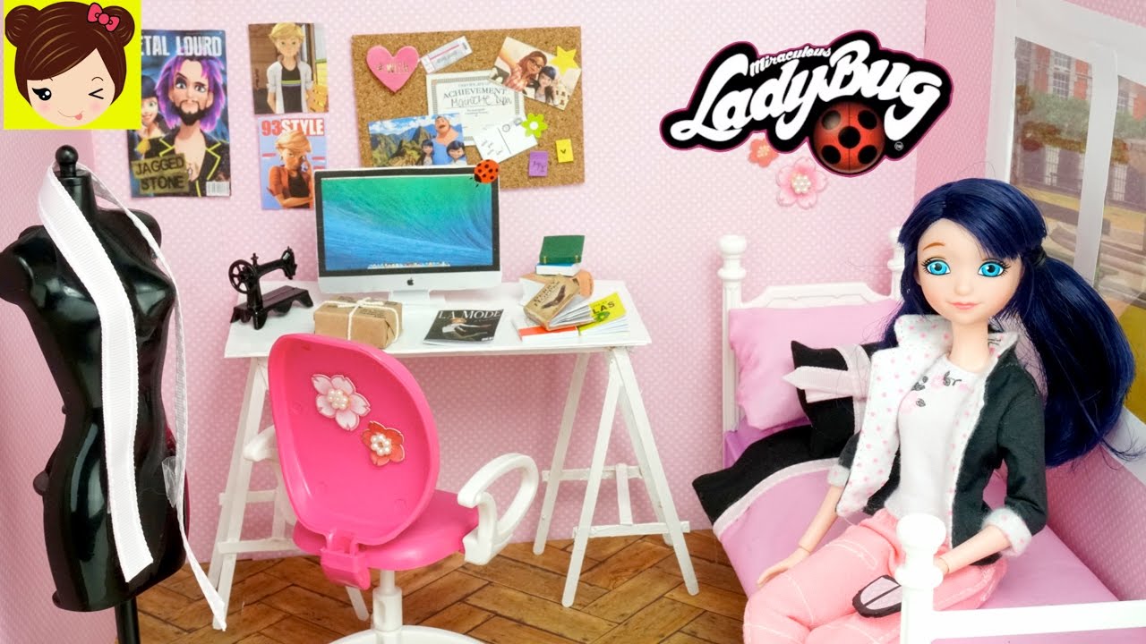 La Habitacion de Marinette para Muñecas - Prodigiosa Ladybug Juguetes y Manualidades