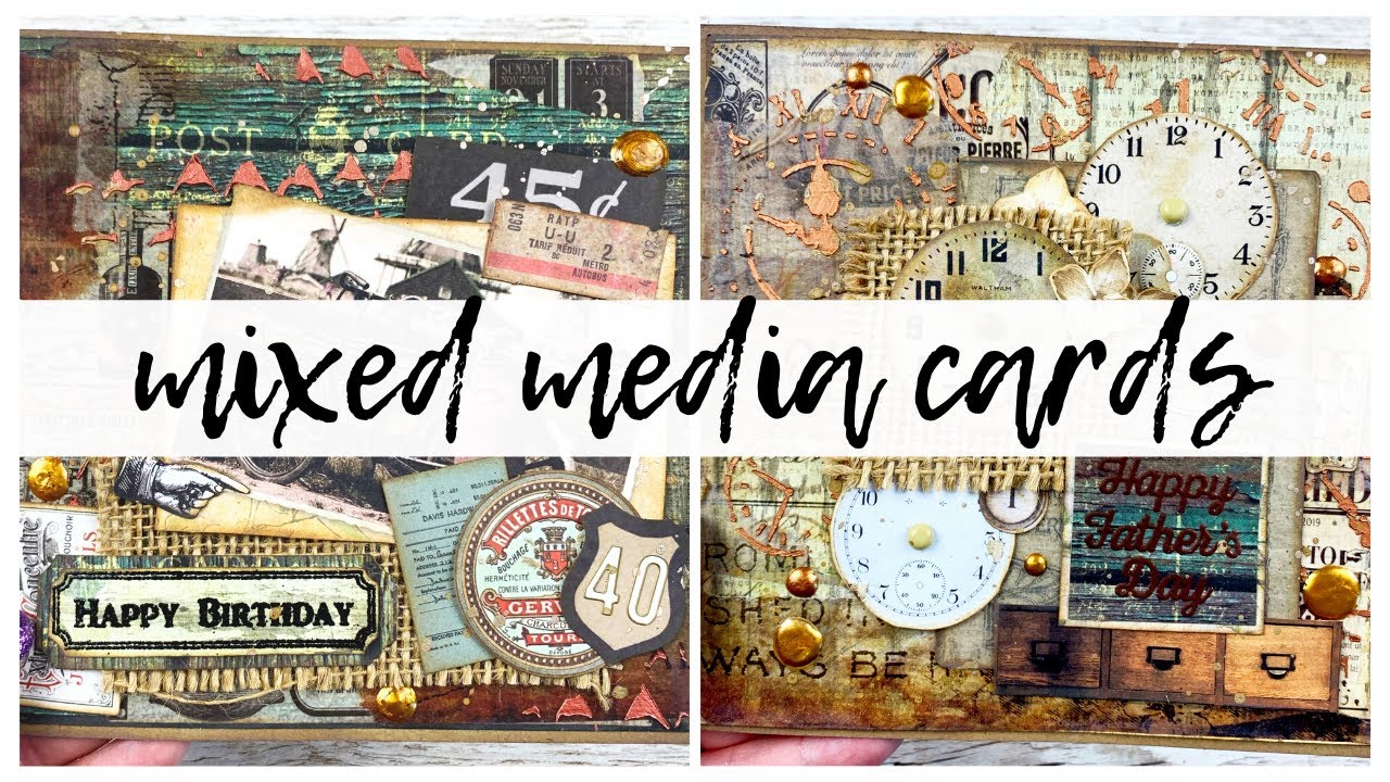 Mixed Media Cards | Masculine Cards with 13Arts Grungy Walls | ms.paperlover