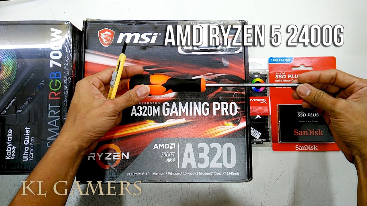 AMD Ryzen 5 2400G msi A320M GAMING PRO Sandisk SSD RTX 2070 GAMING Z Thermaltake Floe Riing 360