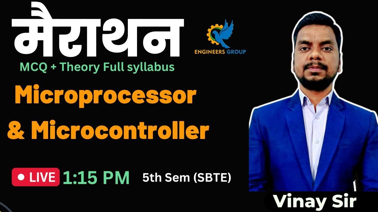 मैराथन-1 I PYQ Microprocessor & Microcontroller 5th sem SBTE Bihar I live 1:15 PM today by vinay sir