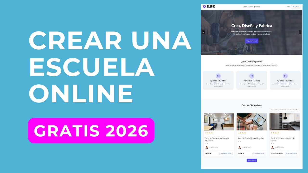 Crear Escuela Online WordPress 2026 con Plugins Gratis