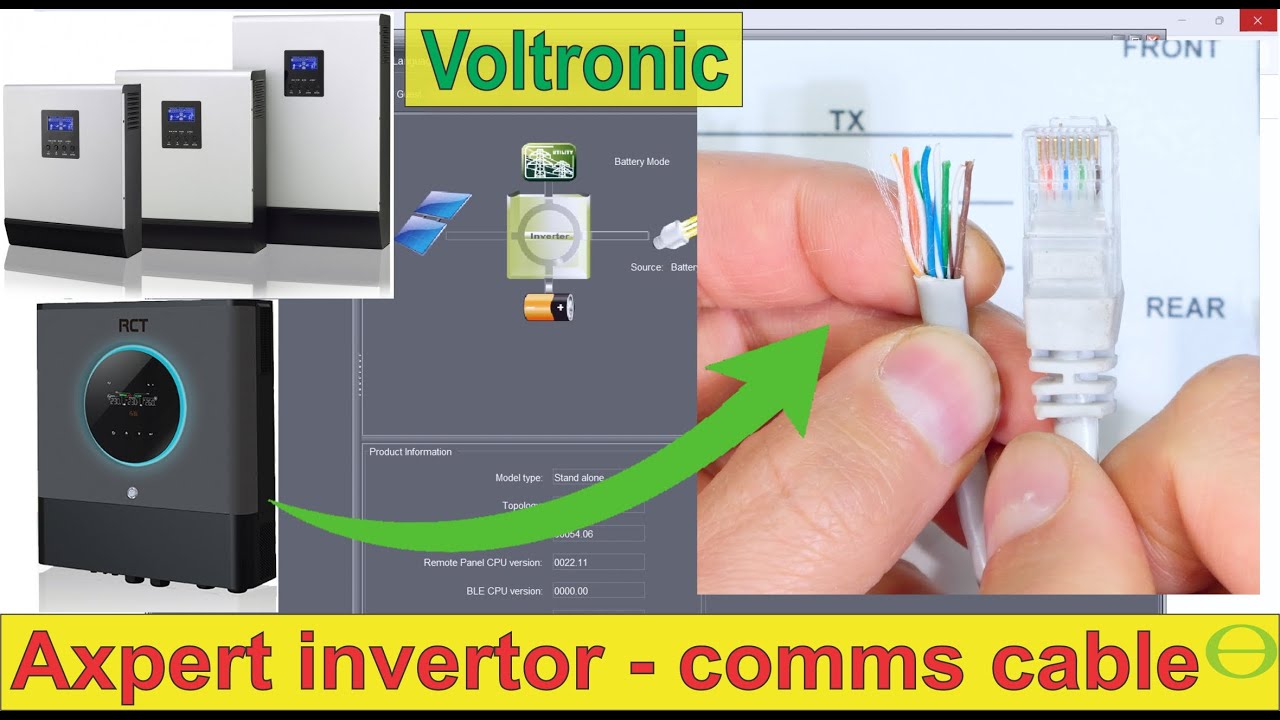 How to make the Ethernet to Serial communication cable for the Voltronic Axpert RCT solar inverter