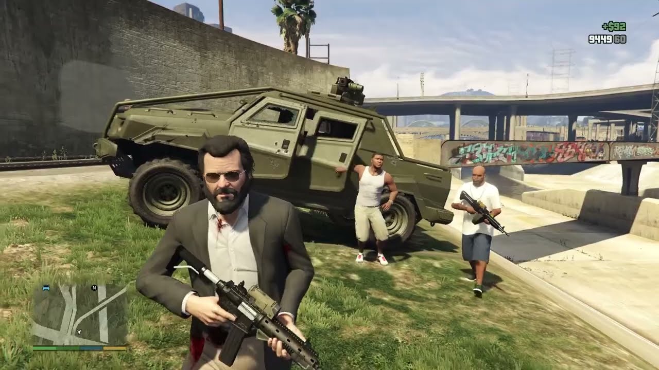 GTA V: Michael And Friends Grapeseed Battle Cop 5 Star Rampage + Escape