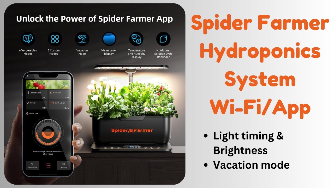 APP & Wi-Fi Support - Spider Farmer Smart Hydroponics Growing System, SmartG12