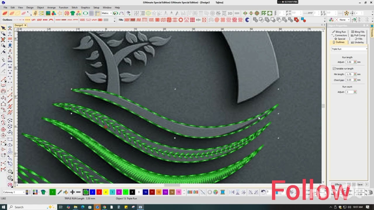 How I digitize a logo for embroidery 🧵✨#Digitizing #EmbroideryLife #LogoPunching #ReelsPakistan