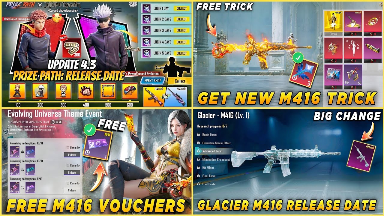 🔴 Prize Path Release Date Bgmi | Fire M416 Discount Voucher Trick | M416 Glacier Back Again In Bgmi✅
