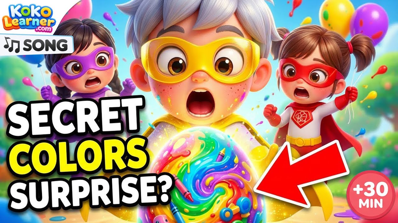 Colors Song for Kids | Secret Colors Surprise with Superhero Koko's Friends ✨ (30 Minutes)