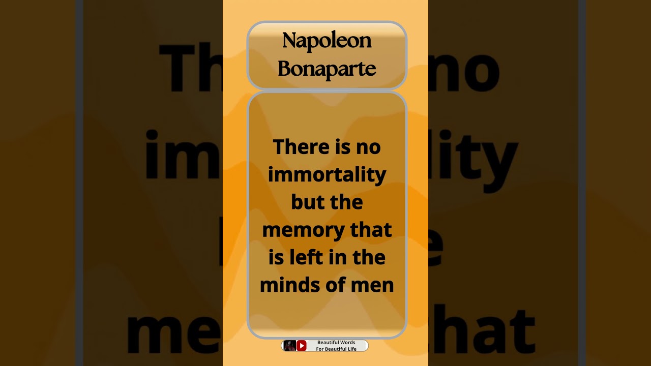 Napoleon Bonaparte Quotes || Beautiful Words For Beautiful Life || 