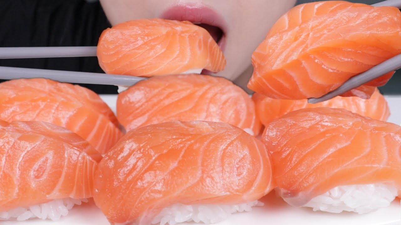 ASMR 연어초밥 먹방