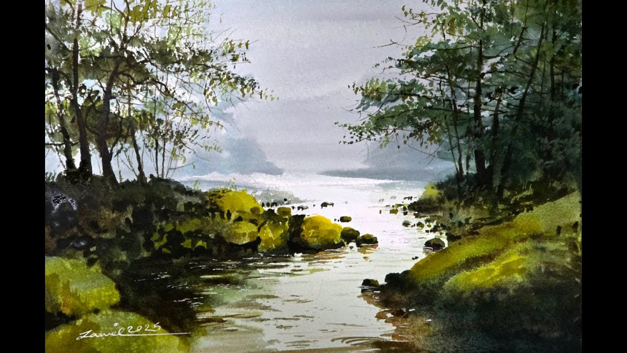 Watercolour painting tutorial by javid
