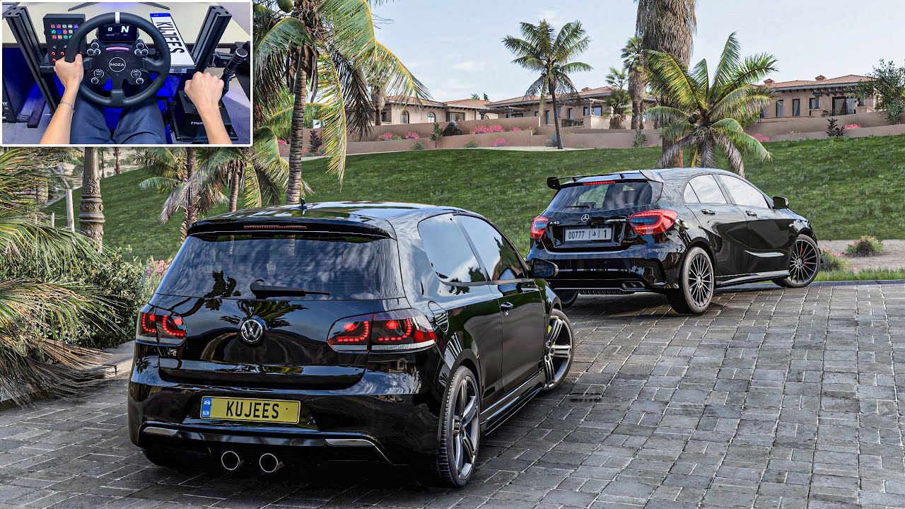 Volkswagen Golf 6 R & Mercedes A45 AMG - Forza Horizon 5 | Moza R5