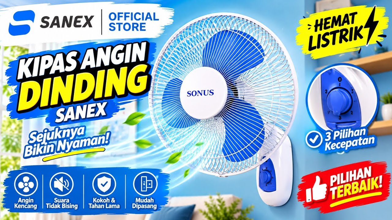 KIPAS ANGIN MURAH UNTUK ANAK KOST - KIPAS ANGIN DINDING SONUS