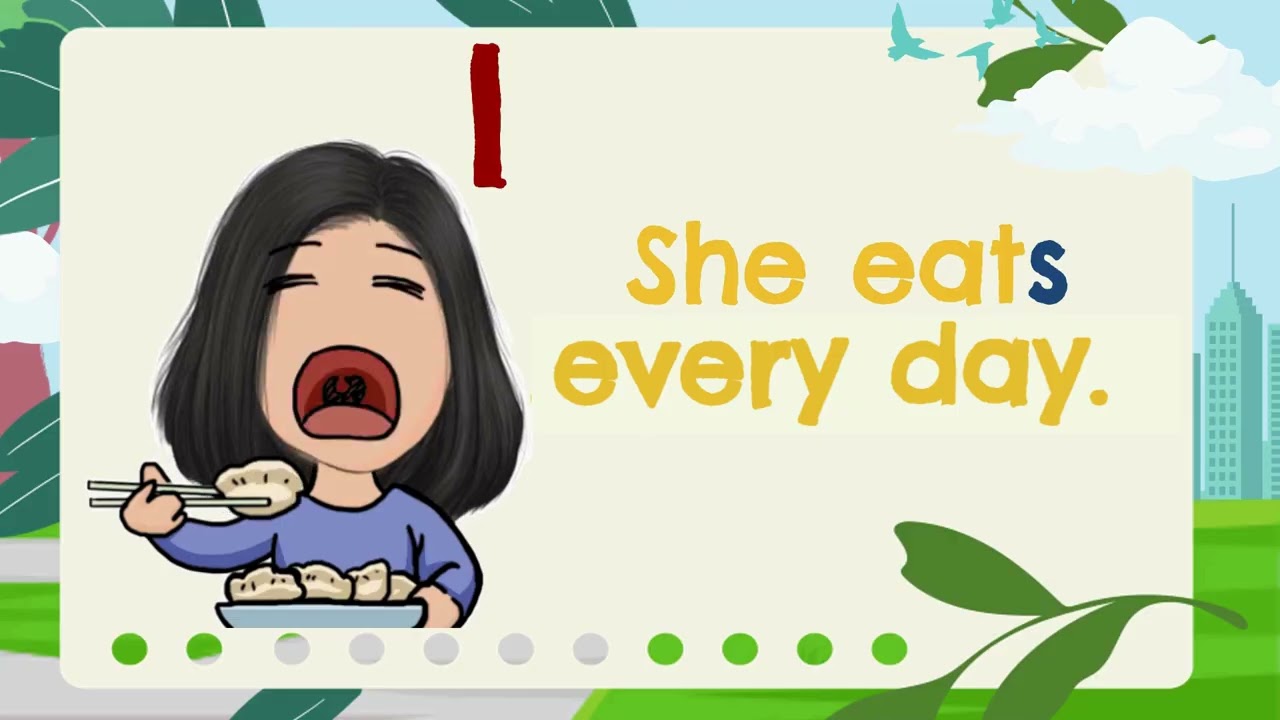 Action words in present tense