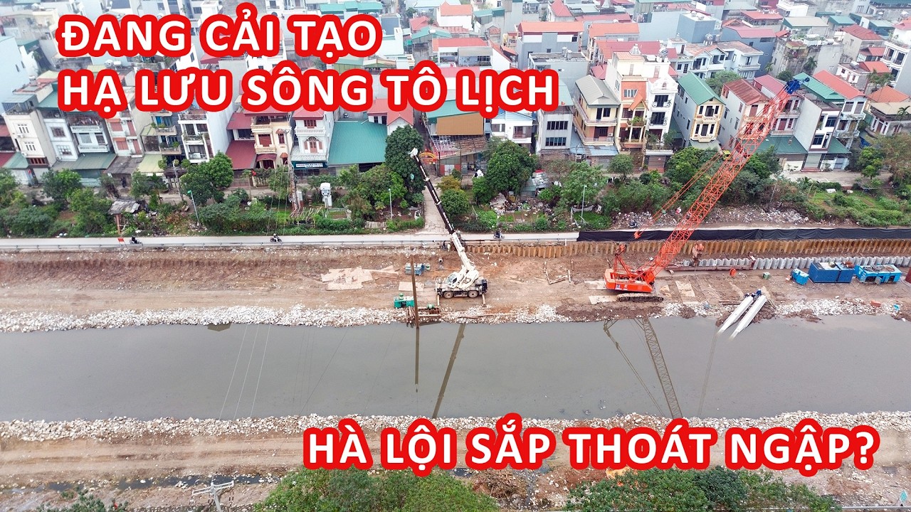 Hạ lưu sông Tô Lịch đang cải tạo, Hà Lội mùa mưa tới hết ngập rồi?
