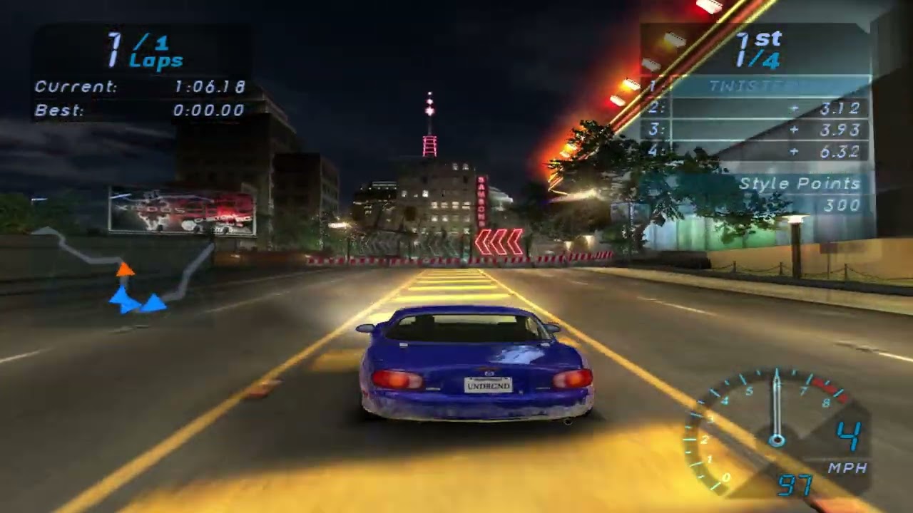 Jogo de carro com boa música é Need for Speed Underground